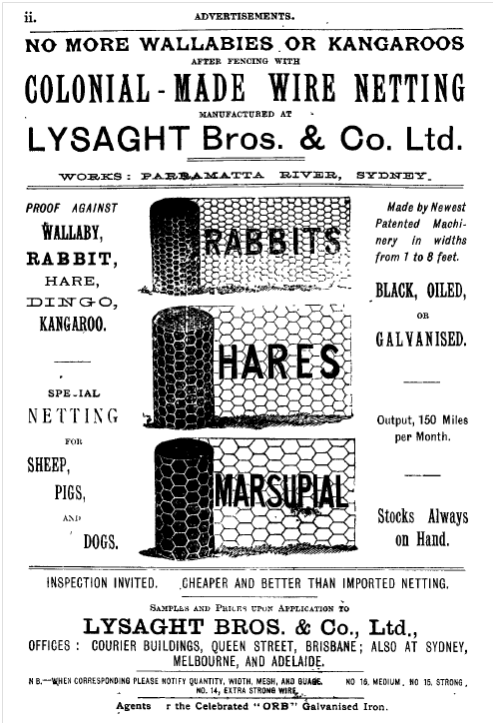 Image 6. Another aid for Queensland landholders in the battle against the kangaroo ‘pest’. Pugh’s Almanac 1889.