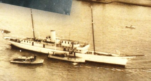 Image 1. The Melisande was once owned by the King and Queen of Belgium. She had two engines each capable of 15 knots and allegedly sunk in Hong Kong Harbour in typhoon.